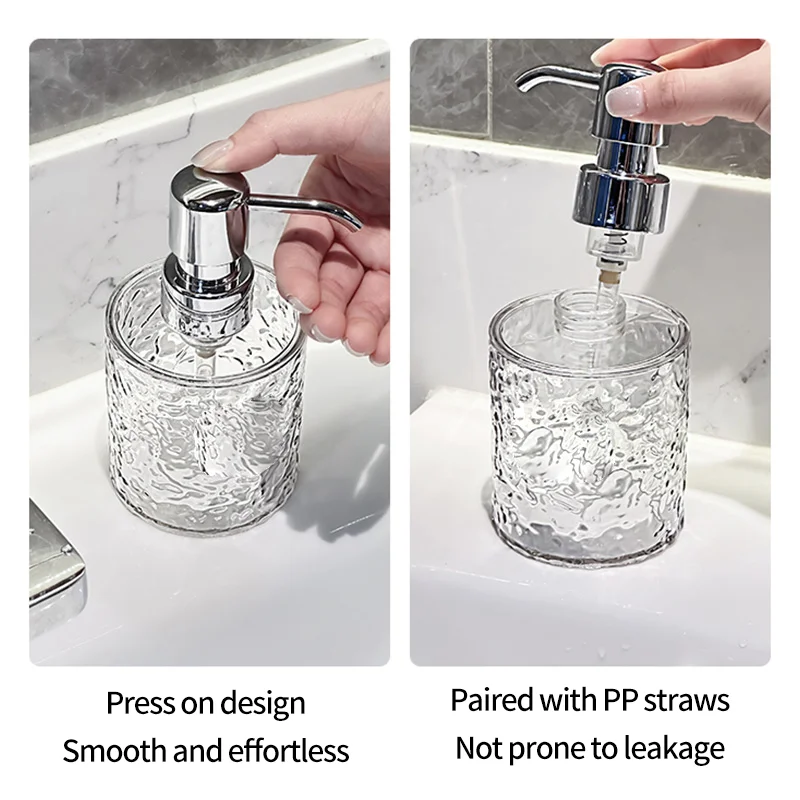 Luxury Bathroom Soap Dispenser Reusable Hand Pump Dispenser Bottle Transparent Shower Gel Empty Bottle Liquid Container
