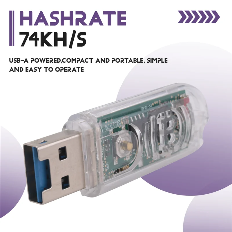 AY14 - آلة تعدين USB صغيرة Nerdminer V2 74KH/S USB BTC جهاز تعدين التشفير منفرد اليانصيب مينر BTC منفرد التعدين مع العرض