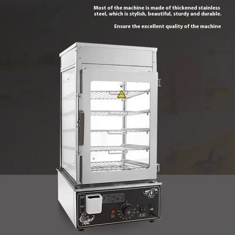 Commercial Aluminium Tray Dim Sum Hotel Restaurant Electric Food Display Warmer Steamer Industrial Steamer Cabinet