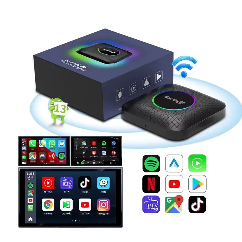 Carlinkit 8G+128GB Wireless Carplay Android Auto Android 13 Universal Module Youtobe Netflix Carplay Ai Box Dongle