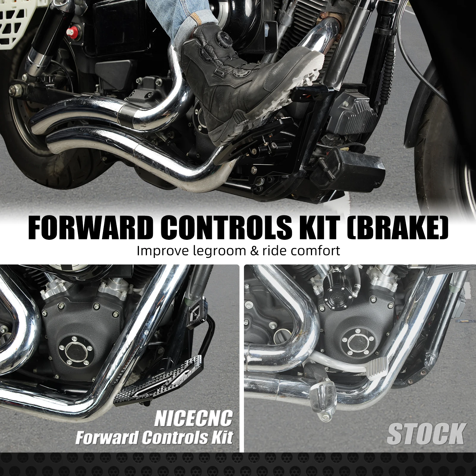 For 2006-2017 Harley Dyna Street Bob FXDB Forward Controls Kit Rider Footpegs Low Rider FXDL Fat Bob Super Glide Switchback FLD