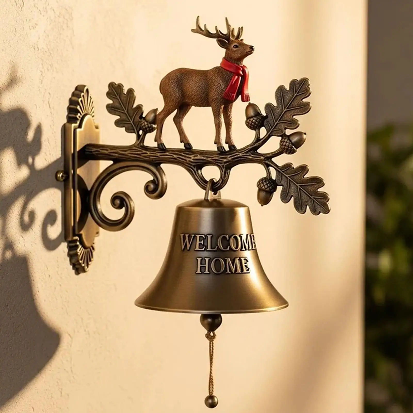 

Рождественские колокольчики Добро пожаловать Колокольчик Санта-Клаус Олень Снеговик Винтажный дверной звонок Декор для двора Крытый Открытый Дом Сад Праздник