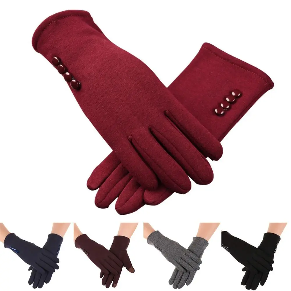 

Thick Plush Full Finger Mittens Autumn Winter Fleece Solid Color Furry Warm Mitts Women Mittens Outdoor Sport