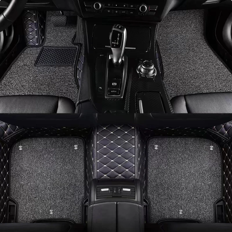 

7 Seats Custom Double Layer Car Floor Mats Fit for Skoda Kodiaq 2025 2026 2027 2028 Auto Foot Carpet