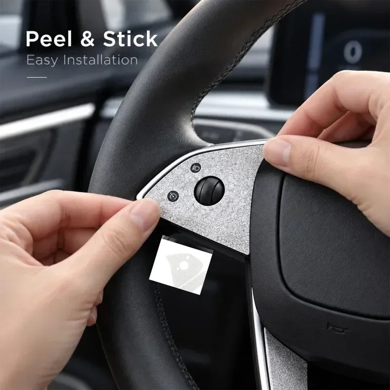 Car Highland Matte White Wheel Cover for Tesla Model Y Juniper 2026 Model 3 Steering Wheel Trim Steering Protector Accessories