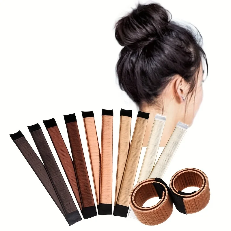 1pc Magic Hair Bun Maker Bud Hair Band Twist Hairstyle Tool Synthetic Donut Headband Women Hair Additions