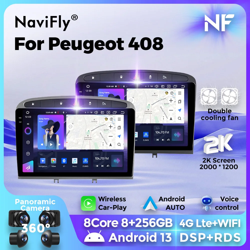 

Android 13 Car Radio Wireless Carplay AUTO For Peugeot 308 308SW 408 2007-2020 Navigation GPS Multimedia Video Player 2K Screen