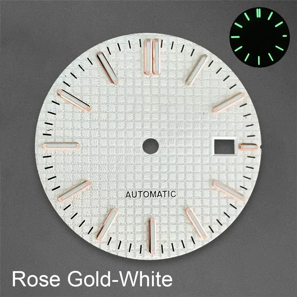 31.8mm NH35 Dial Face For Royal Oak NH35/NH36 Mechanical Automatic Movement Green luminous Watch Parts Modification Accessories