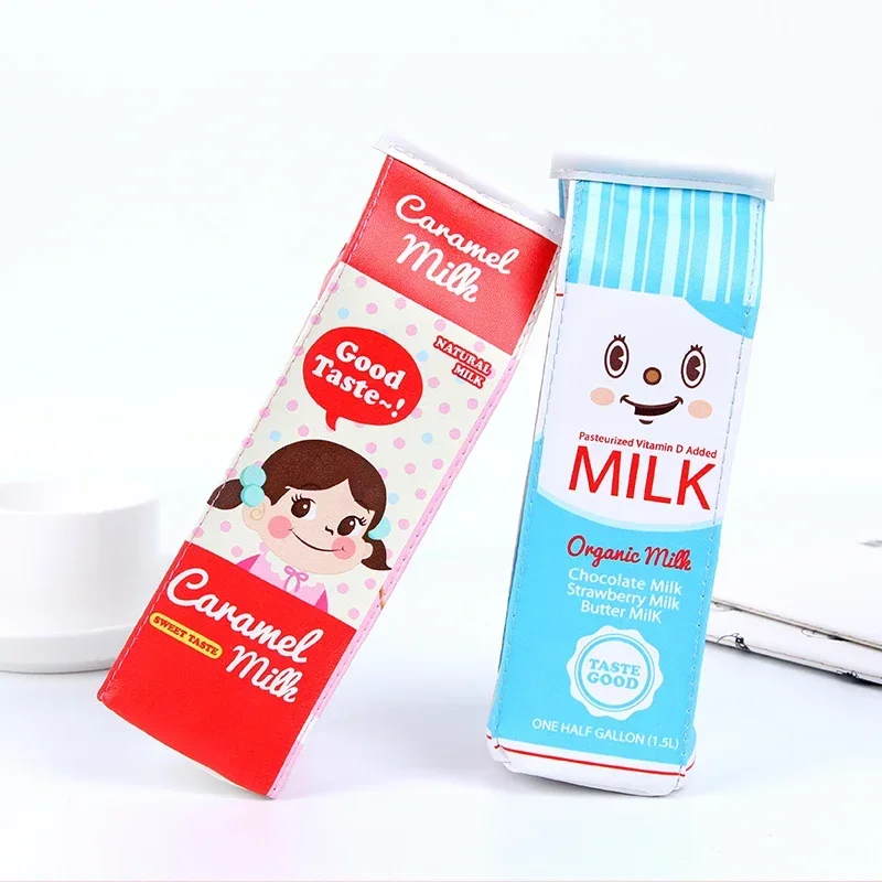 Cute School Case Korea School Pencil Case Milk Pencil Case Unusual Pencil cases For Girls Boys School Supplies