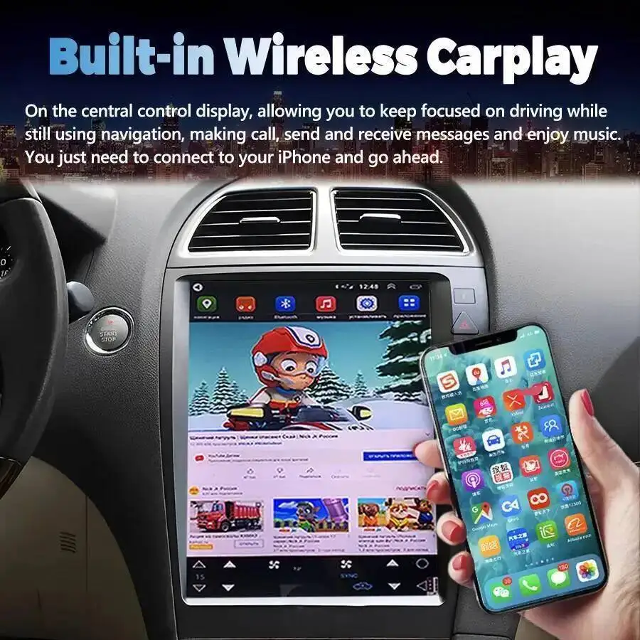 For Lexus ES240 ES350 2006-2012 12.1inch Android Screen Car Multimedia Video Player Stereo GPS Carplay  IPS Screen Radio Carplay