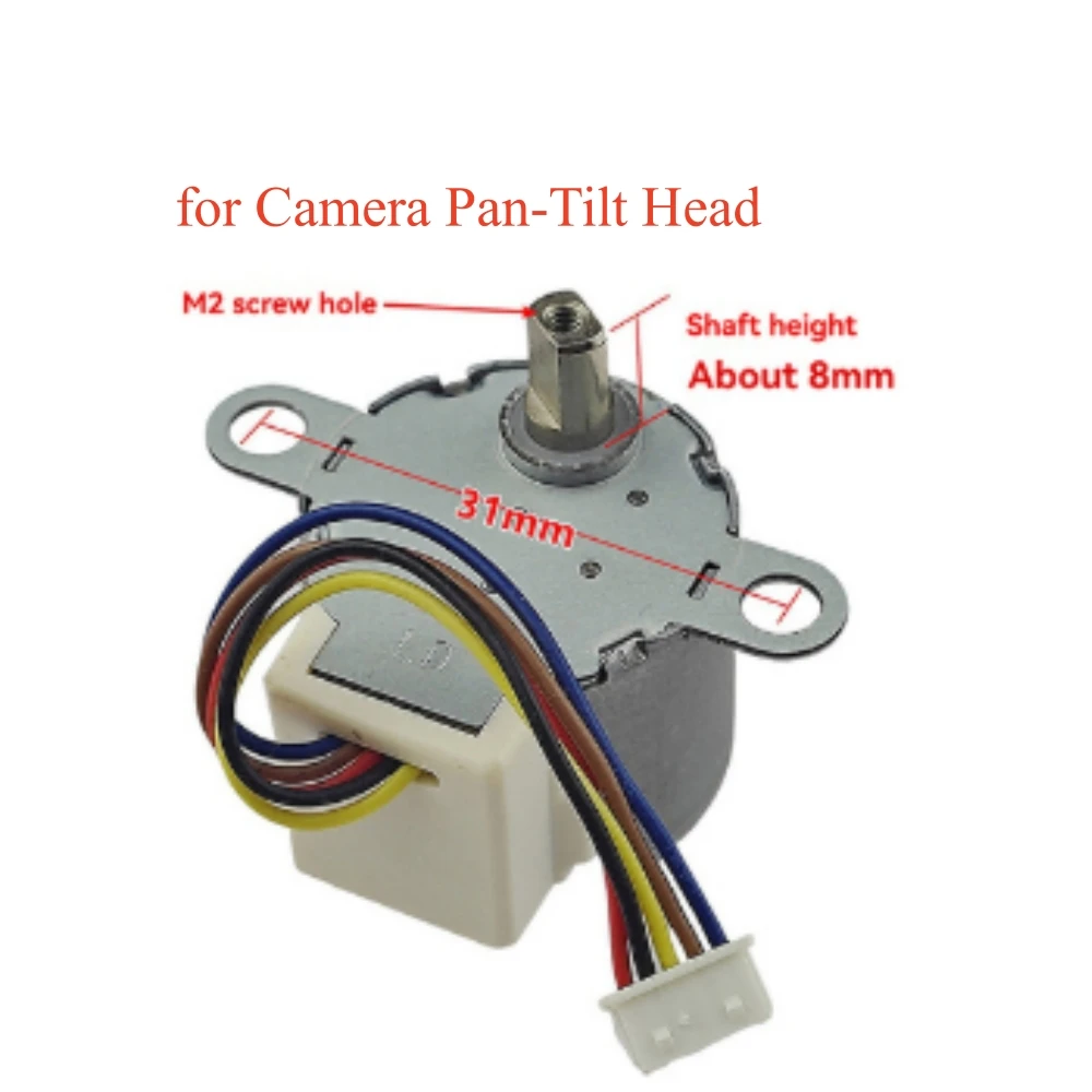 For Camera Pan-Tilt Heads Small Connector 24BYJ48 DC 5V 1/64-inch Stepper Motor for Spherical Camera Motors Stepper Motor