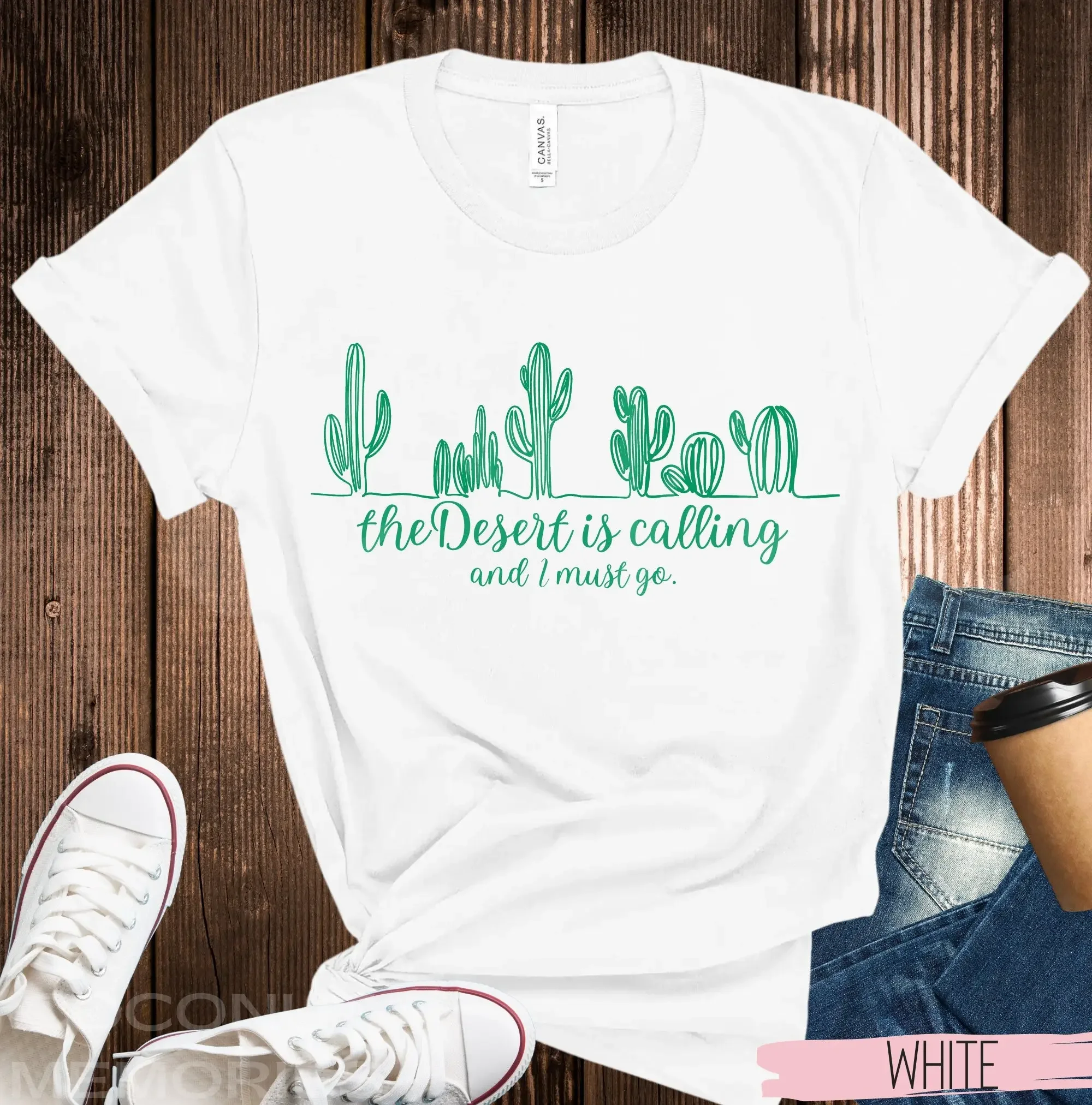 The Desert Is Calling and I Must Go Adventure Awaits T Shirt Nature Explore Travel Girl Cactus Line Art Western