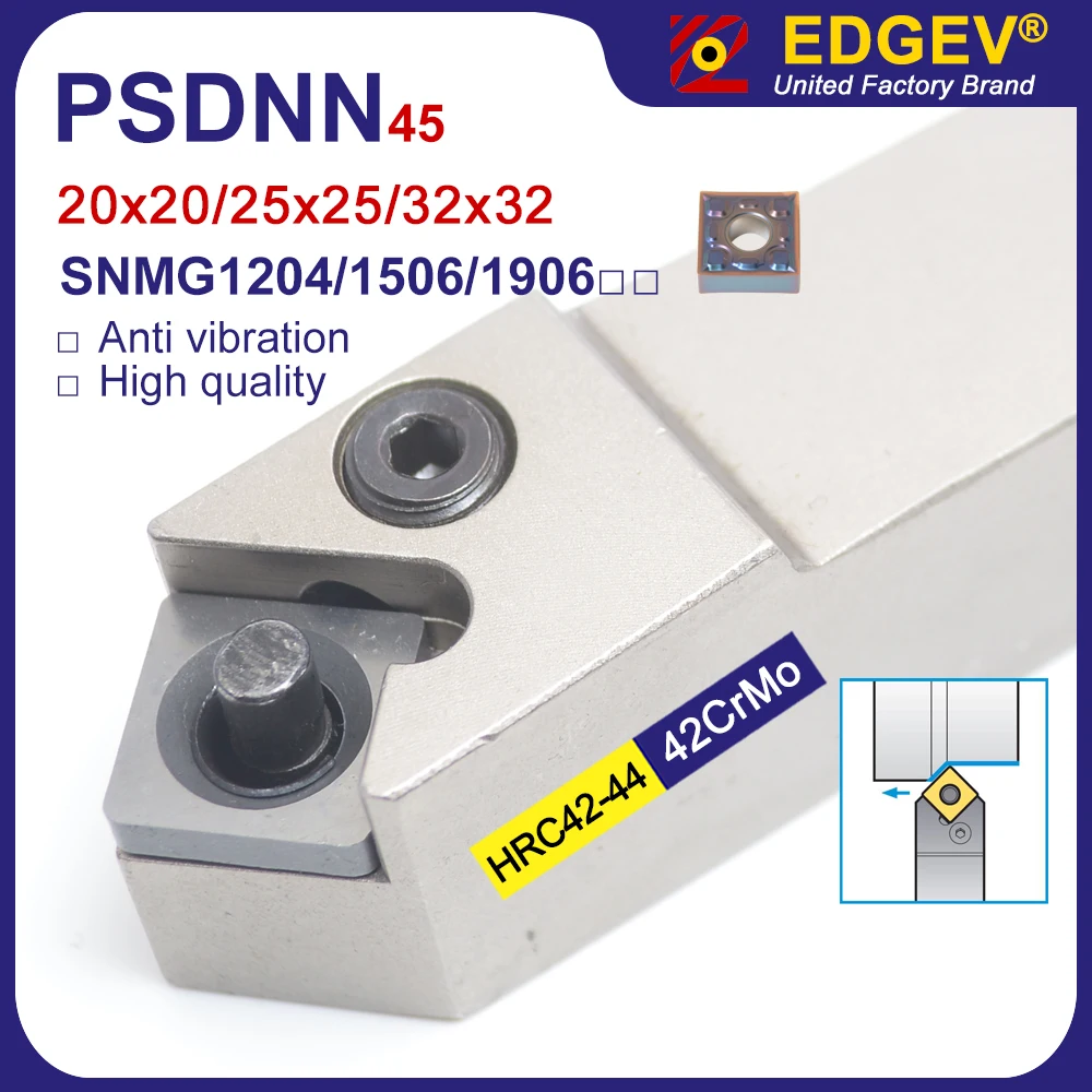 

PSDNN2020K12 PSDNN2525M12 PSDNN 3232P19 External Turning Tool Metal Lathe Cutter for SNMG 120408 150608 190612 Holder