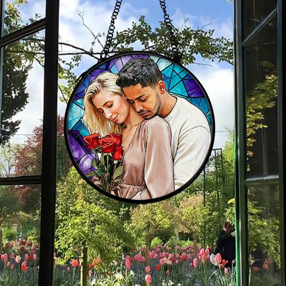 1 pc Personalized Rainbow sun catcher with chain For Anniversaries Girlfriend/Boyfriend's Birthday,Family,Your Lover,Dining Room view 4