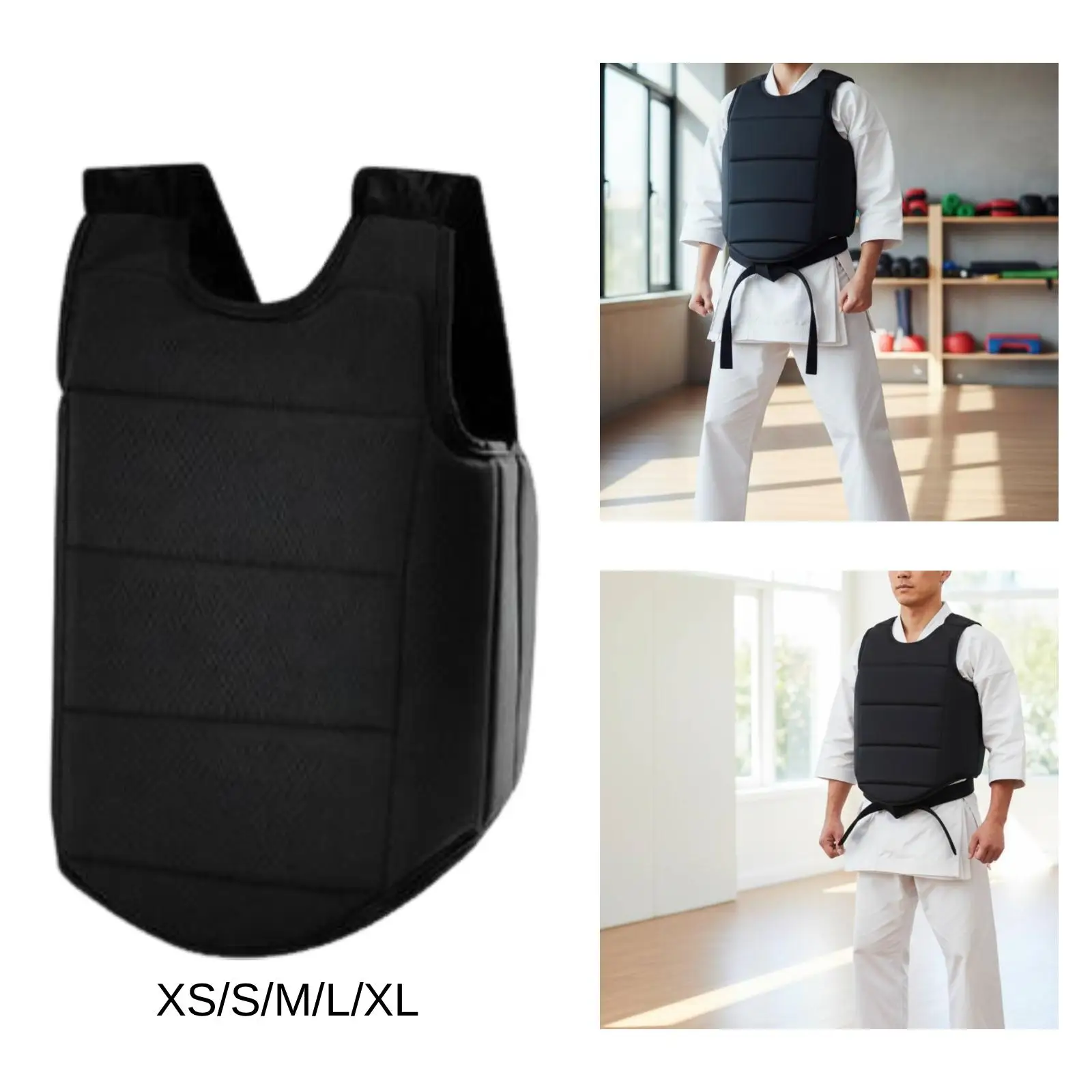 

Protective Vest Boxing Belly Chest Shield Karate Chestguard for Men and Women Adult Martial Arts Sparring Taekwondo Workout