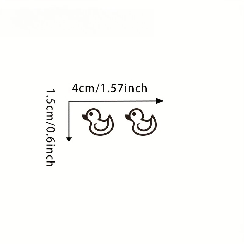 4Pcs Cute Line Duck Waterproof Vinyl Sticker For Car Interior Button DIY Auto Decor For Car Lovers