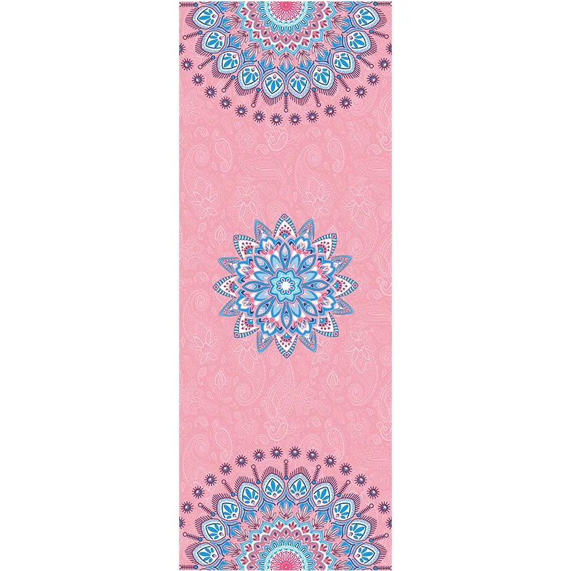 Lezyan 1.5mm Suede Yoga Mat Printed Fitness Skipping Exercise Shock Absorption Sound Insulation Increase Gymnastics Workout Gym