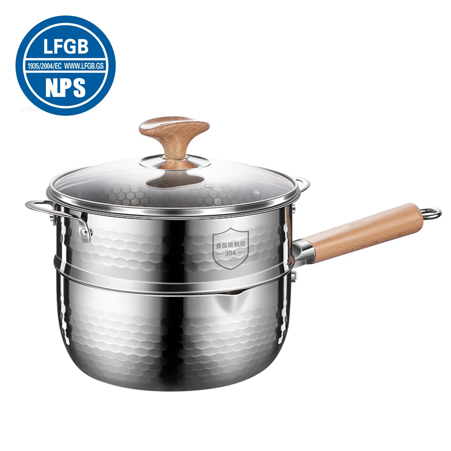 LFGB Certification 316L Stainless Steel Kitchen Yukihira Pot 99.9% Anti-bacterial Japanese Light-Weight Pot for Breakfast Milk