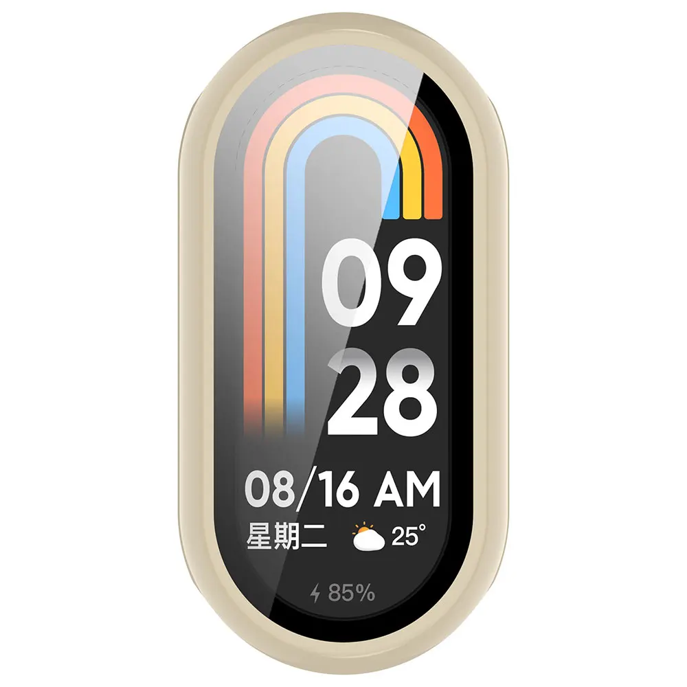 PC Watch Protective Case Cover For Xiaomi Band 8 / Band8 NFC SmartWatch Shockproof Full Screen Protector Shell /W Tempered Film