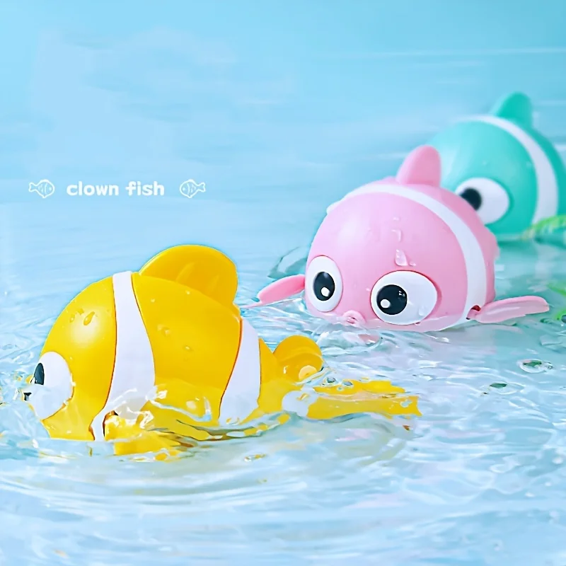 Cute Shape Bathroom Clown Fish, Parent-child Interaction Baby Soothing Wind-up Toys, Children's Summer Holiday Gifts