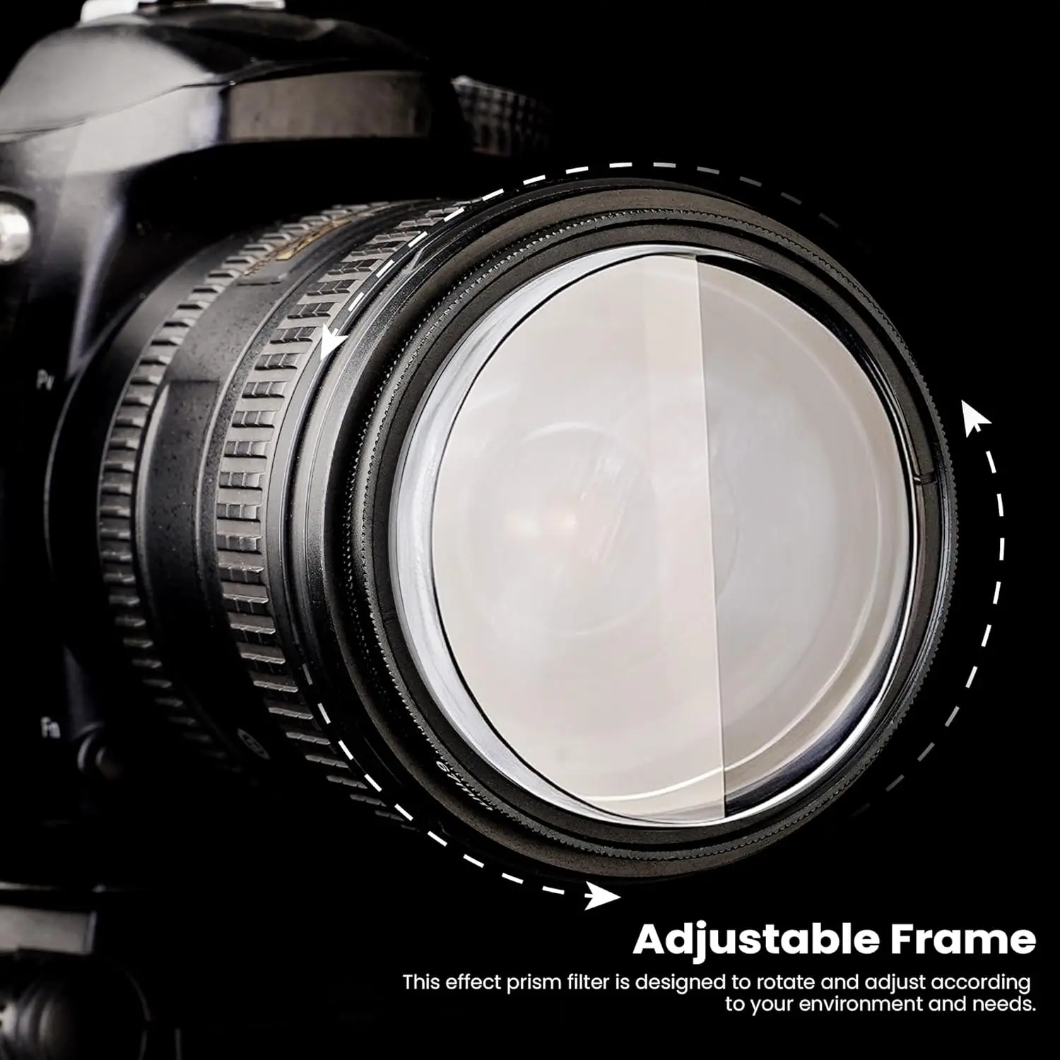 Filtr do aparatu Walking Way Super Speed Camera, filtr efektu jednostronnego rozmycia obrazu, obrotowy filtr z optycznego szkła do fotografii. — zdjęcie produktu 4