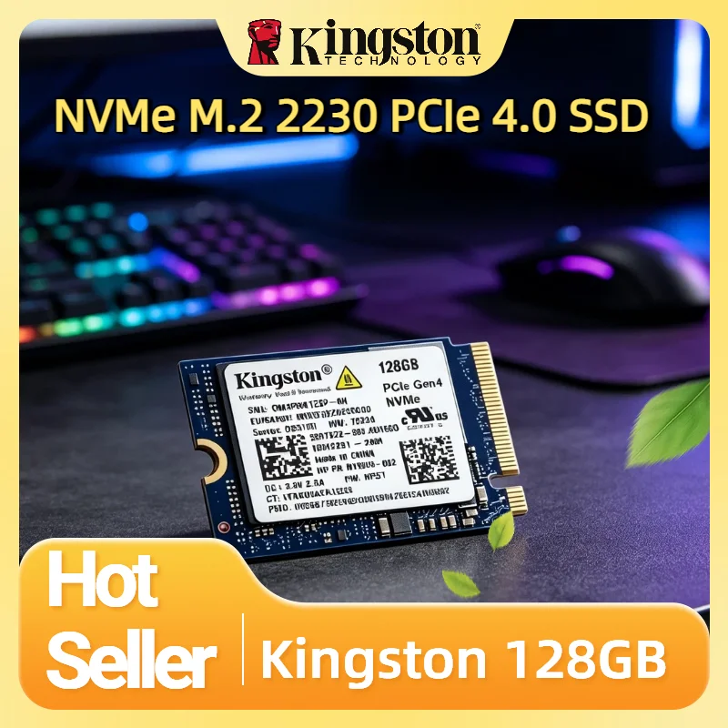 SSD Interno Kingston OEM 128GB M.2 2230 NVMe PCIe 4.0 para Jogos, Escritório, PC, Laptop Pro Max