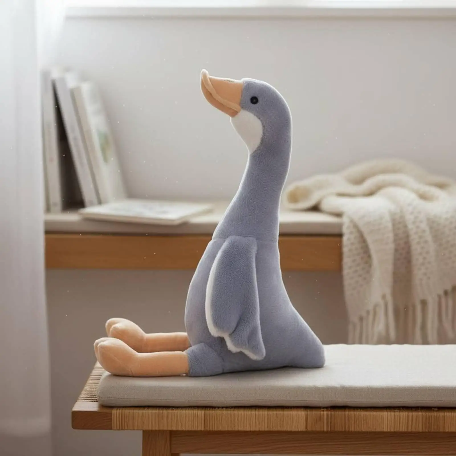 Cute Goose Stuffed Animal for Children Soft Duck Plush Doll Toy Long Neck Cuddle Companion for Girls and Boys