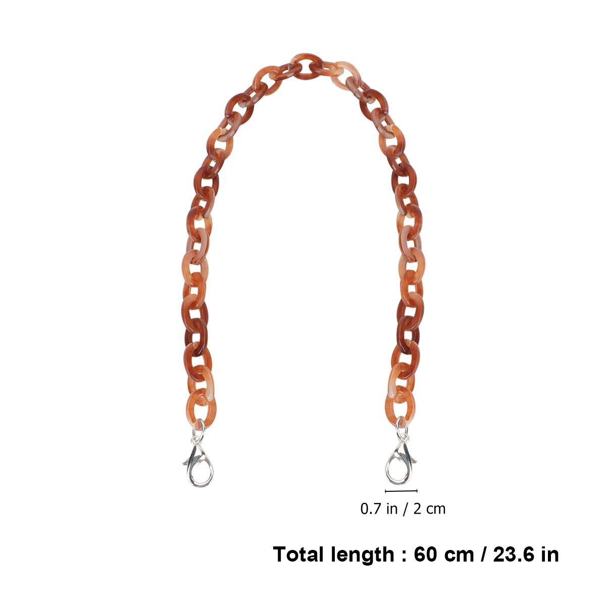 60 سنتيمتر حقيبة سلسلة الاكريليك سلسلة الزخرفية ملحق المزدوج نهاية سبيكة مشبك للإزالة أنيق استبدال حزام DIY بها بنفسك الصغيرة