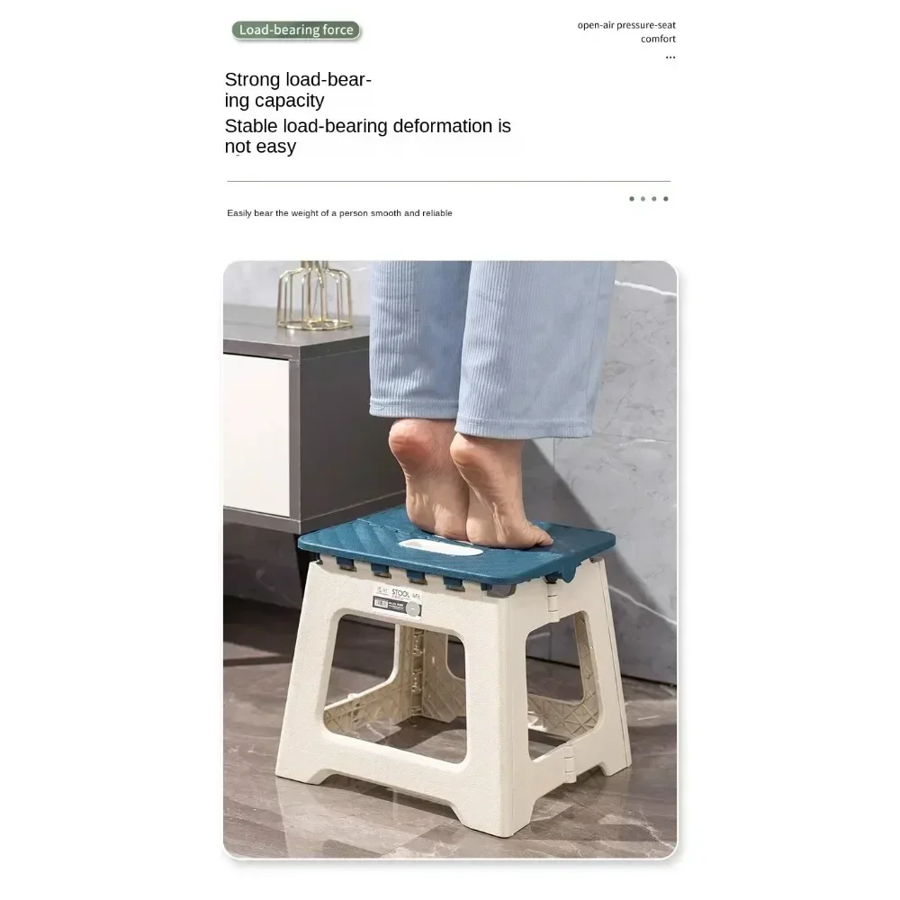 1pcs Lightweight Folding Step Stool Multi Purpose Handheld Thickened Footstool Non-Slip Plastic Small Benches Kitchen