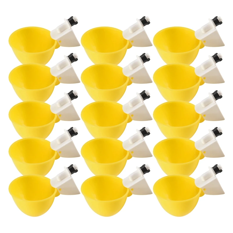 ABGR-15Pcs الدجاج سقي التلقائي شارب الدجاج المغذية البلاستيك الدواجن مياه الشرب أكواب مزرعة الدواجن لوازم الحيوانات