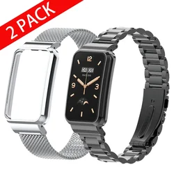 Roestvrij stalen band voor Xiaomi Mi Band 7 Pro armband Smart Watch Metal Case Protector Mi Band 7 Pro polsband Cover Bumper