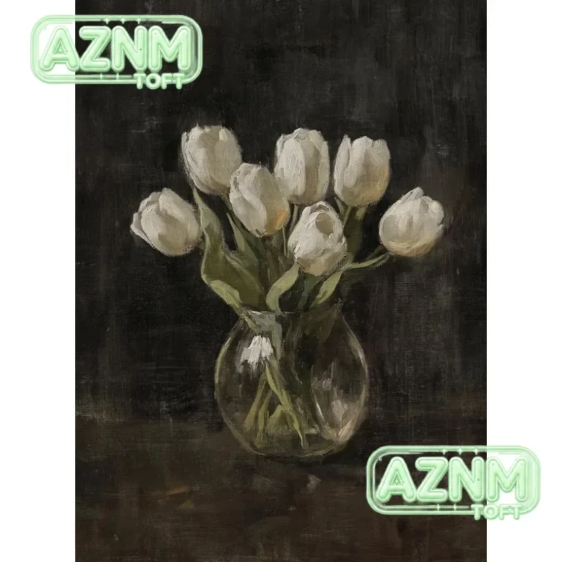 Classic Still Life WildFlower Rustic Queen Annes Lace Rose Botanical Canvas Painting Nordic Wall Art Poster Print for Home De