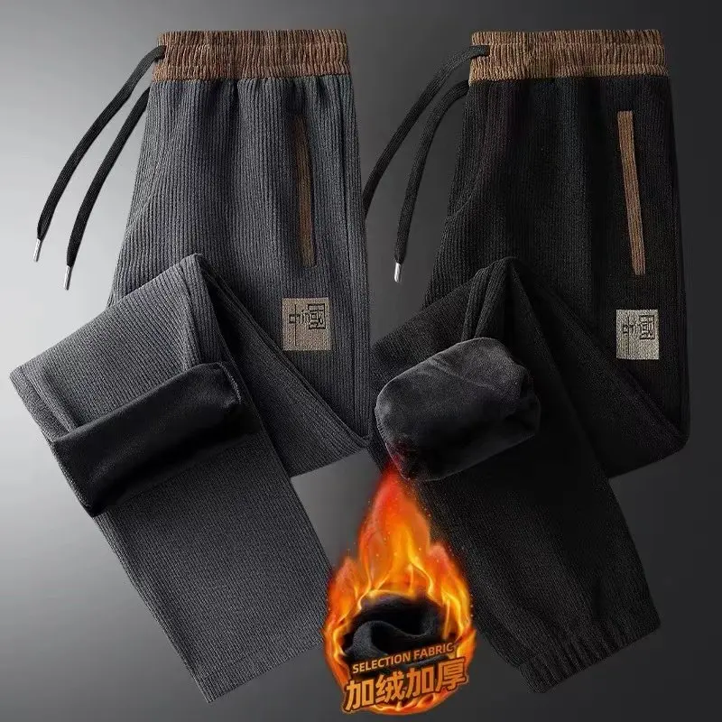 

Men's Corduroy Sports Leisure Pants Fall Winter New Faion Loose Large Size Straight Tube Warmth Crehensive Match Casual ...