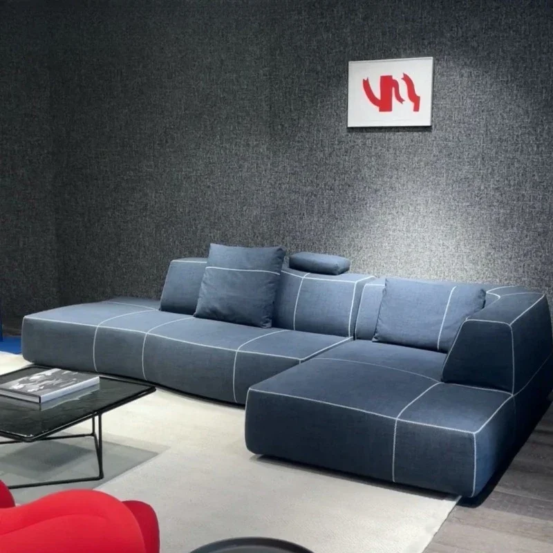 Light luxury design curved corner curve sofa large flat layer module combination special-shaped sofa