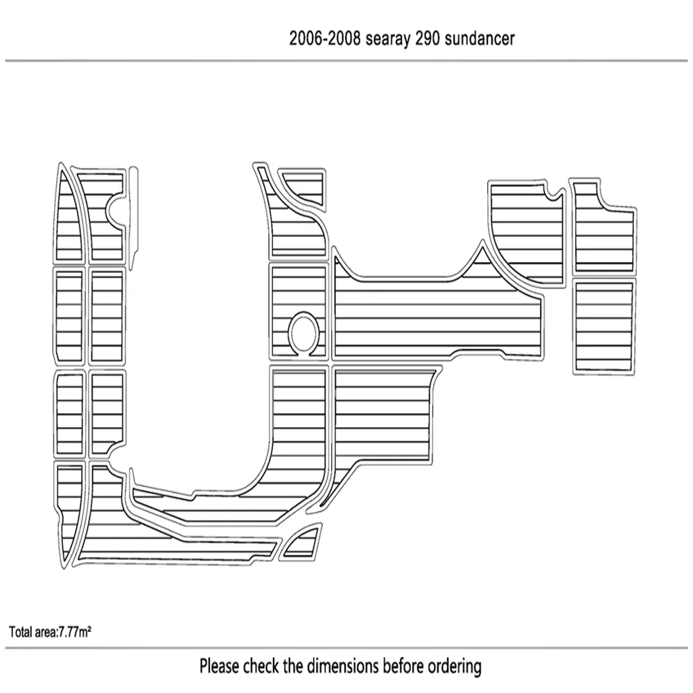 

2006-2008 Searay 290 sundancer Cockpit swim platform 1/4" 6mm EVA FUAx Teak SeaDek MarineMat Gatorstep Style Self Adhesive