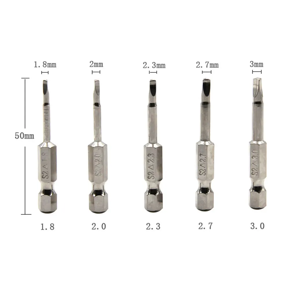 5 피스 트라이앵글 스크루 드라이버 세트 50MM S2 마그네틱 드라이버 키트, 1.8,2.0,2.3,2.7,3.0
