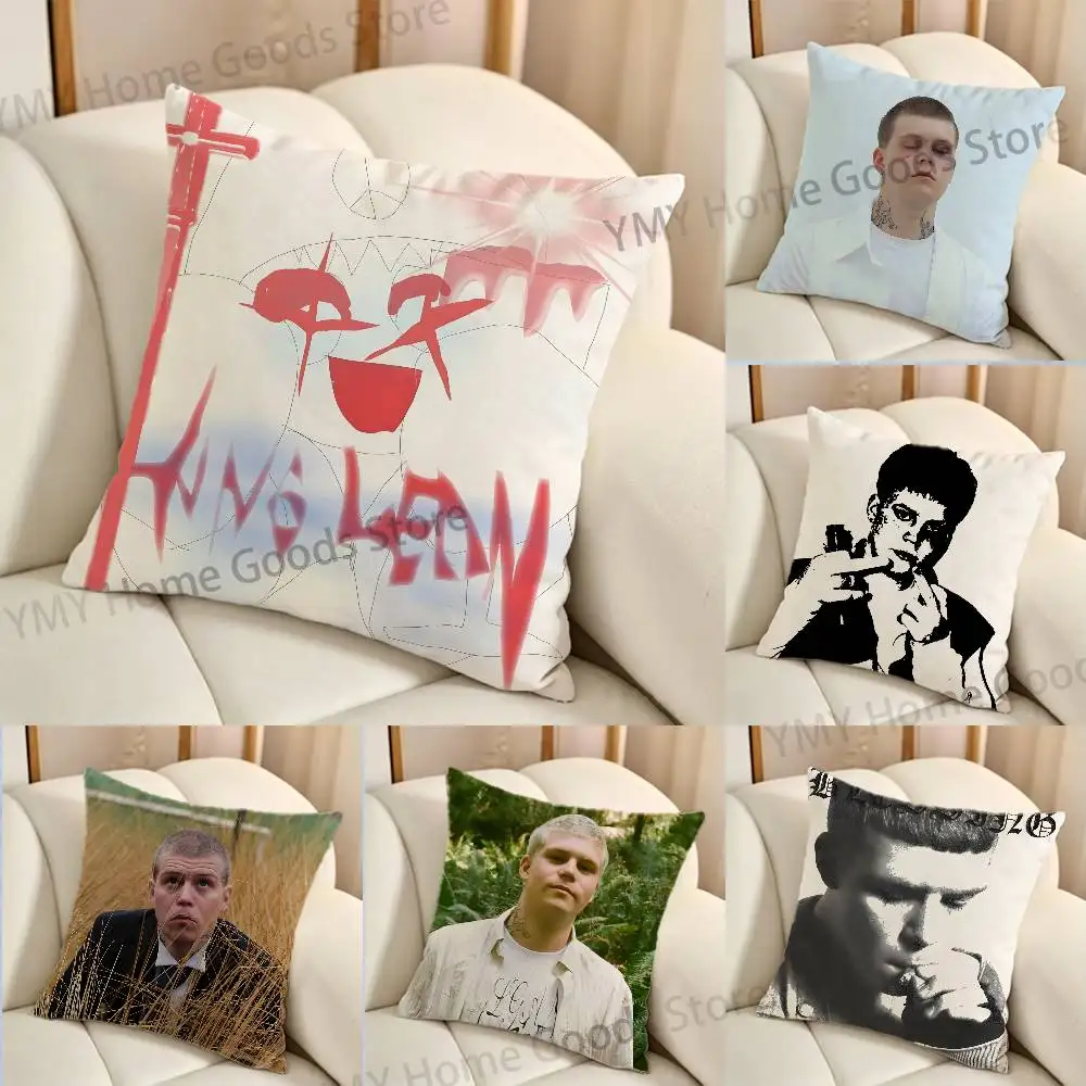 Y-Yung Lean Ghosts Psykos Print Throw Pillow Cover Square Cushion Case for Living Room Bedroom Decor