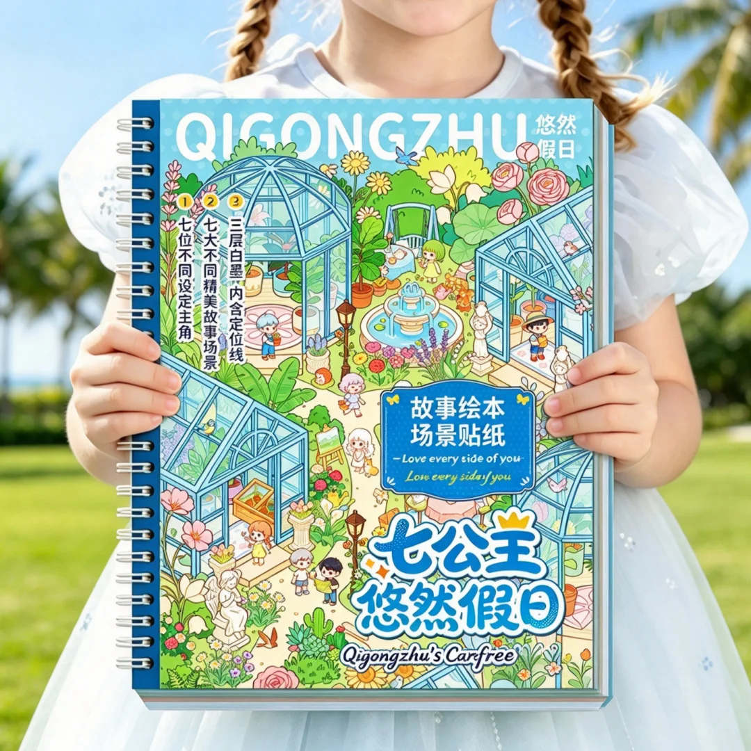 JCAC 24pcs/bag Kawaii Miniature Scene Story Collection Sticker Book, DIY Journal 3D Collage House, Stress Relief Gift