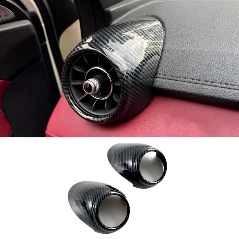 

For MG HS 2018-2023 LHD RHD ABS Carbon Front Side Dashboard Air Conditions Outlet Cover AC Vent Frame Trim Interior