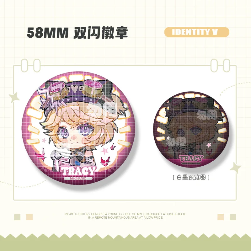 Game Identity Ⅴ Joseph Mary Red Lady Explorer Square Double Flashing Collection Badge Pins Clothes Brooch Fan Accessory Gift