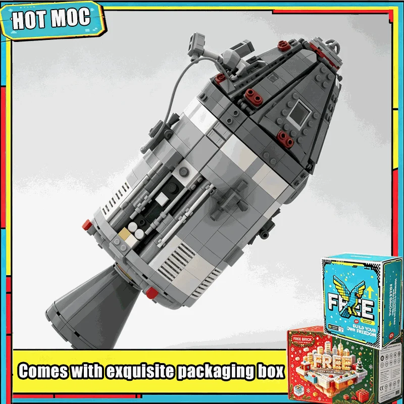 913PCS Space Command Module Spacecraft Model Custom Puzzle Technology DIY Assembly Toy Building Blocks Display Collection Gift