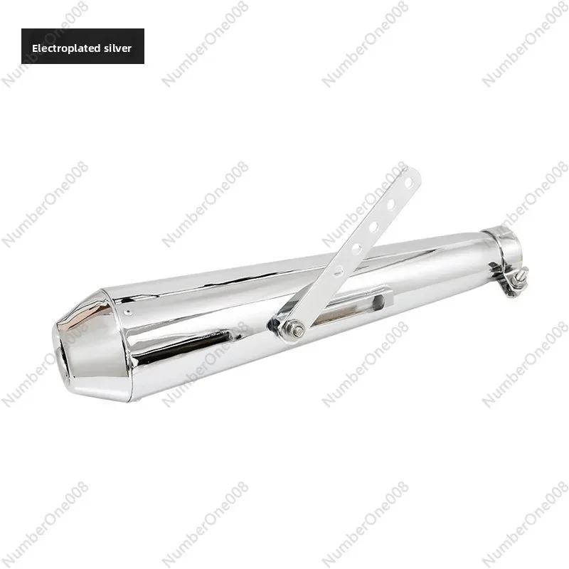 Vintage Motorcycle Exhaust Pipe Stainless Steel Cruise Muffler Bobber Exhaust Pipe Round Back Pressure Muffler​