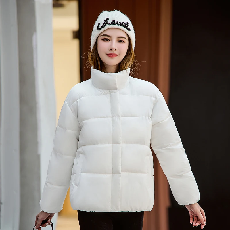 New Fashion Stand Collar Cotton Coat Thickened Warm Keeping Loose Short Cotton Padded Jacket Bread Coat In Autumn And Winter