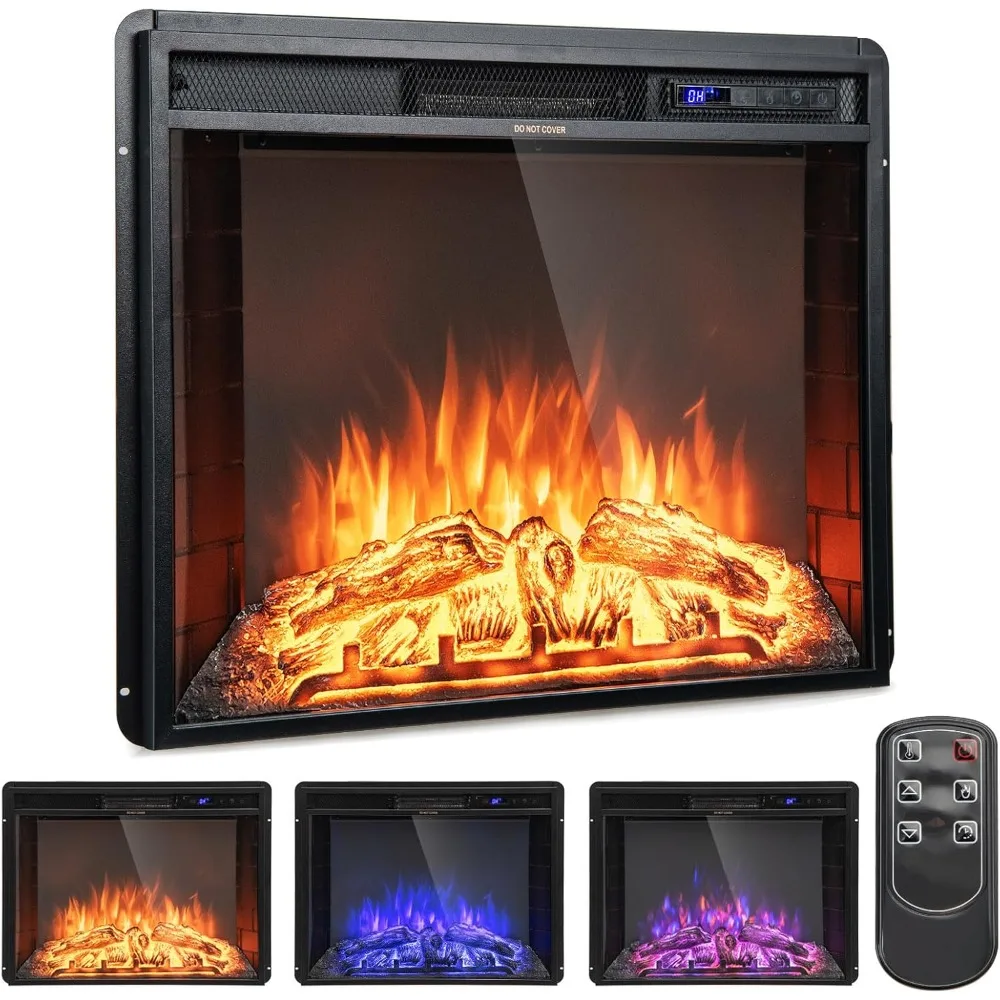 

26 Tangkula LED Electric Fireplace with Adjustable Flame, Timer Remote Control