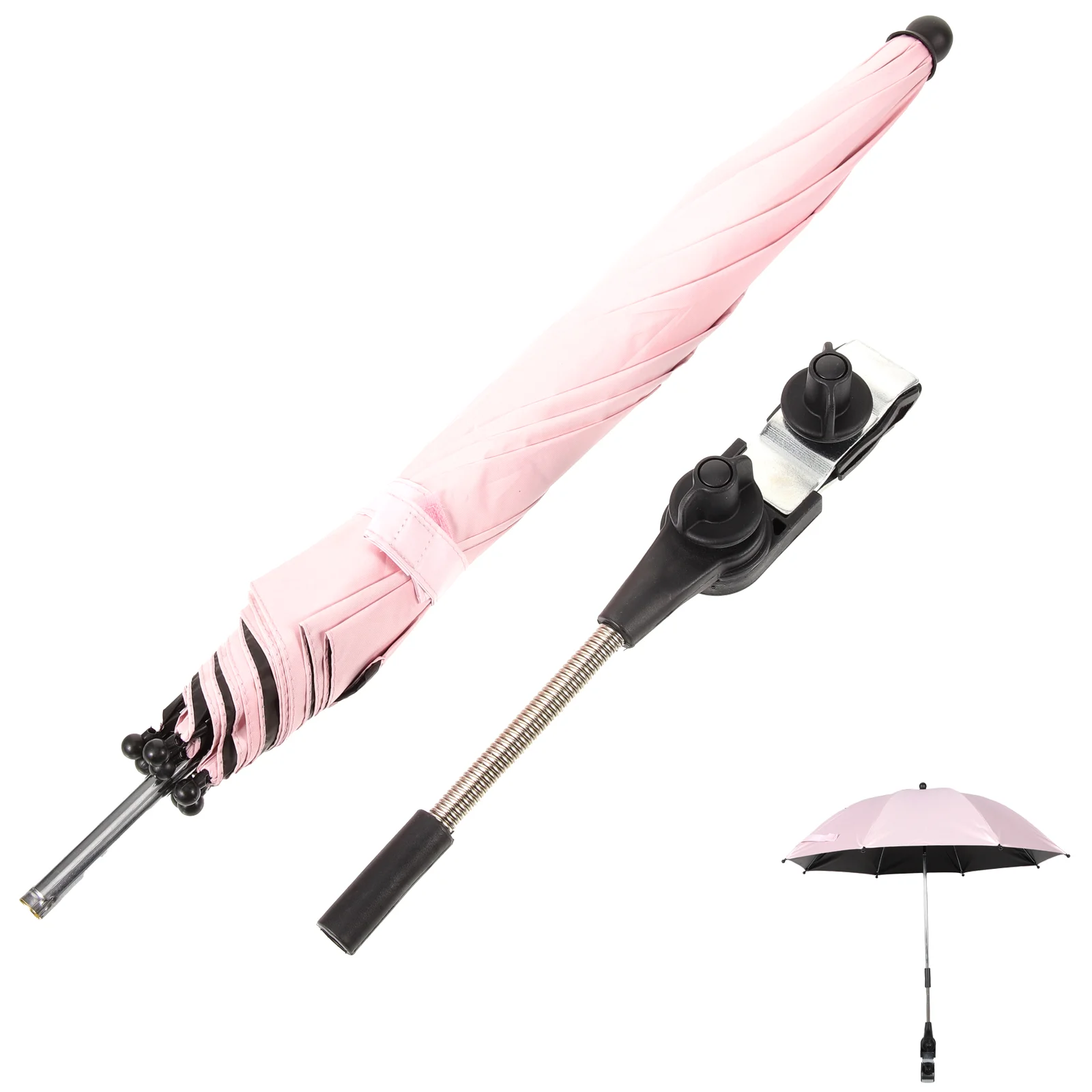 Cochecitos Paraguas grande Protección UV Parasol Anti-UV 80x75cm Parasol para bebé Rosa