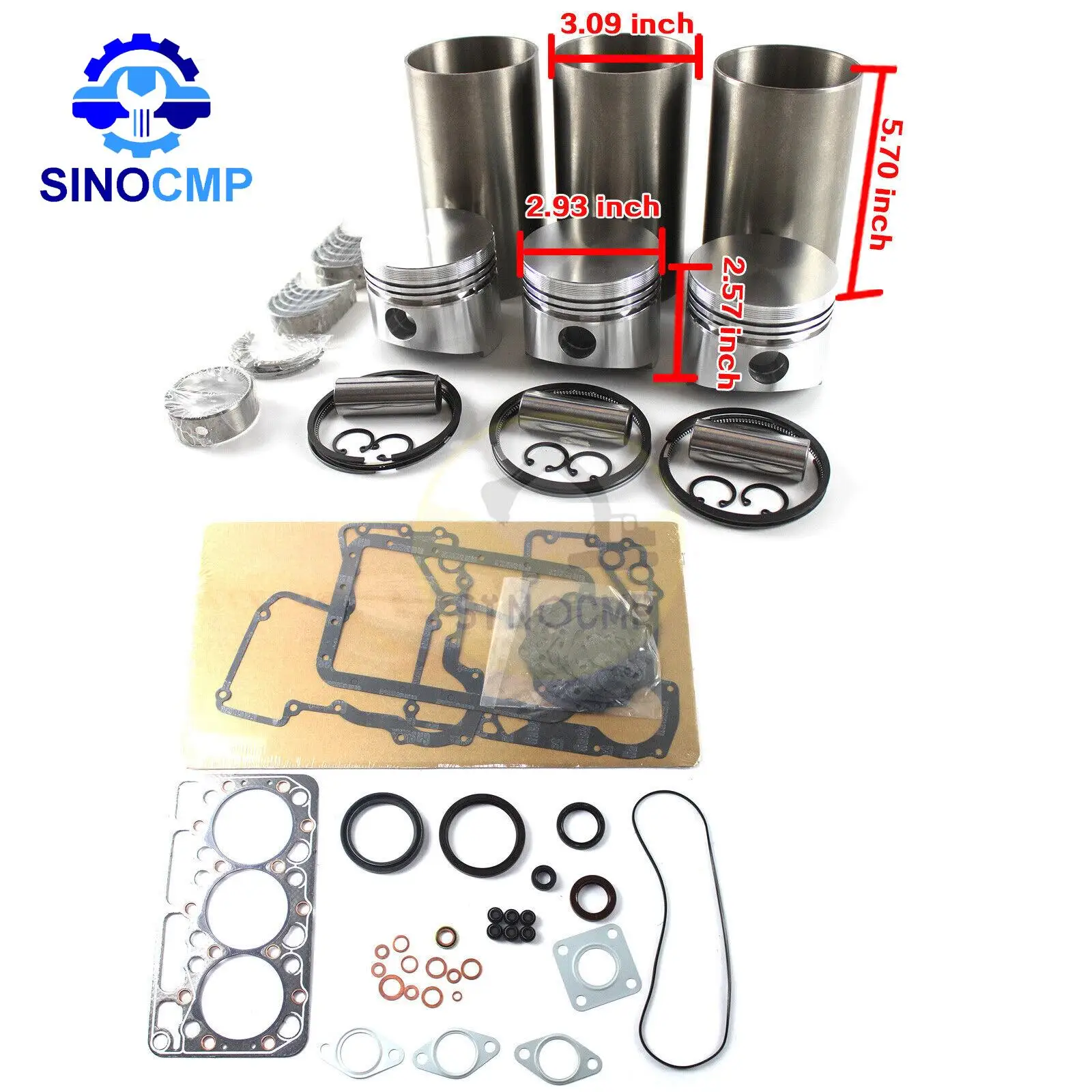 D950 Engine Overhaul Rebuild Kit For Kubota B1750D B7200D B8200D F2000 F2100 KH41 KH61 F2100E KH41 KH61 Excavator