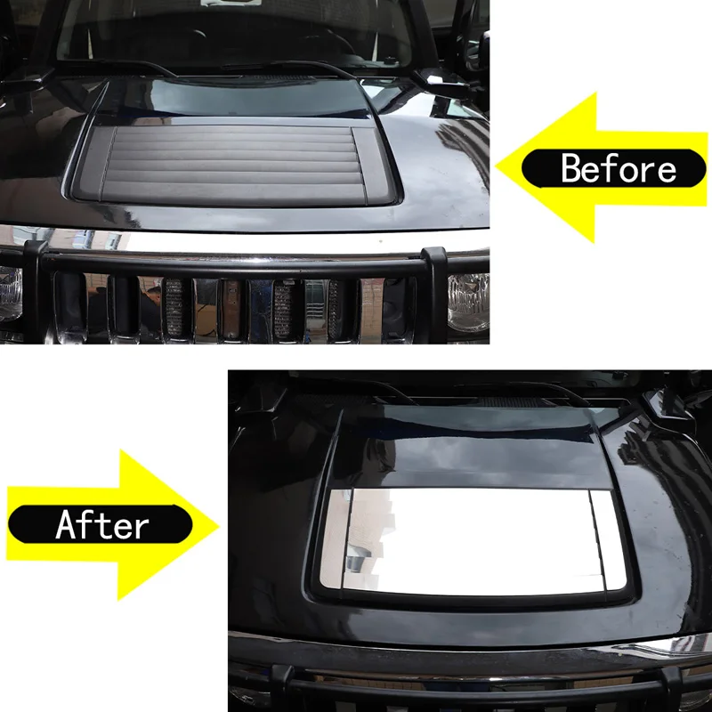 

For 2005-2009 Hummer H3 stainless steel silver car styling car hood trim sticker car exterior protection accessories 9-piece set