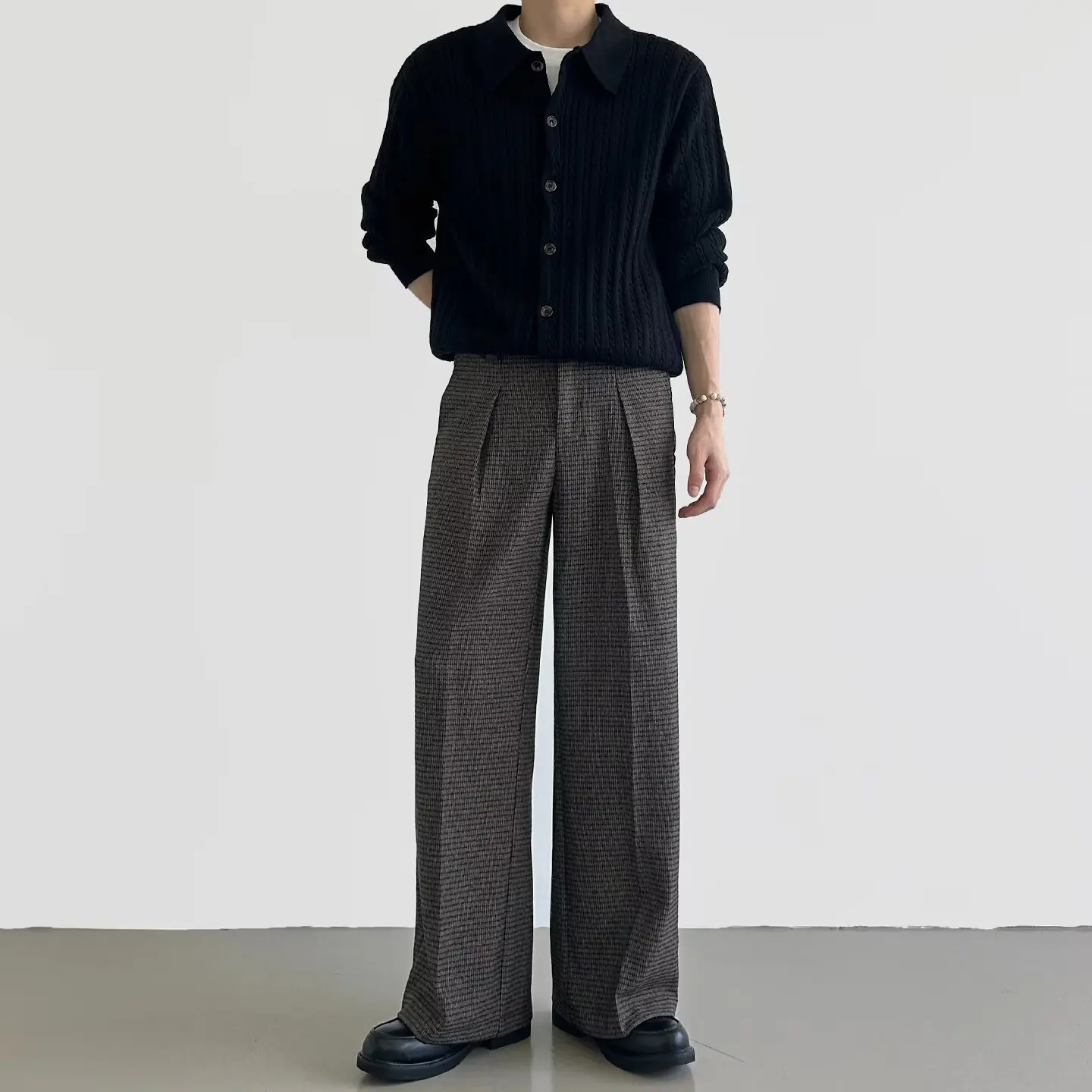 

American Retro Pure Color Simple Old Money Sle Drapey Wide Leg Straight Cut Trousers Autumn Winter New Loose Versatile Long...