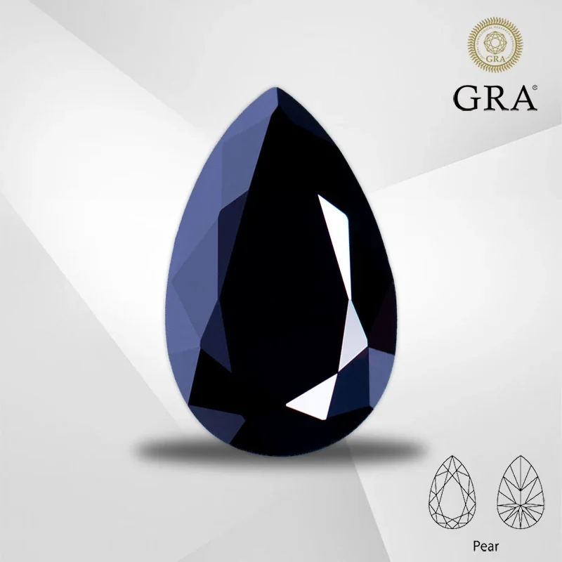 

Black Moissanite Stone Pear Cut VVS1 Clarity Charms Beads with Certificate For Advanced Jewelry Making