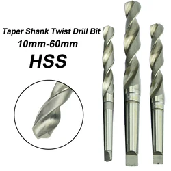 1PC 10mm-60mm HSS Morse Taper Shank Twist Drill Bit High Speed Steel Reaming Drill Hole Tool for Metal
